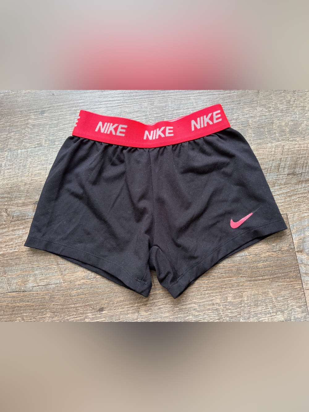 🌸 $10 SALE 🌸Nike Black Shorts with Red Branded Waistband